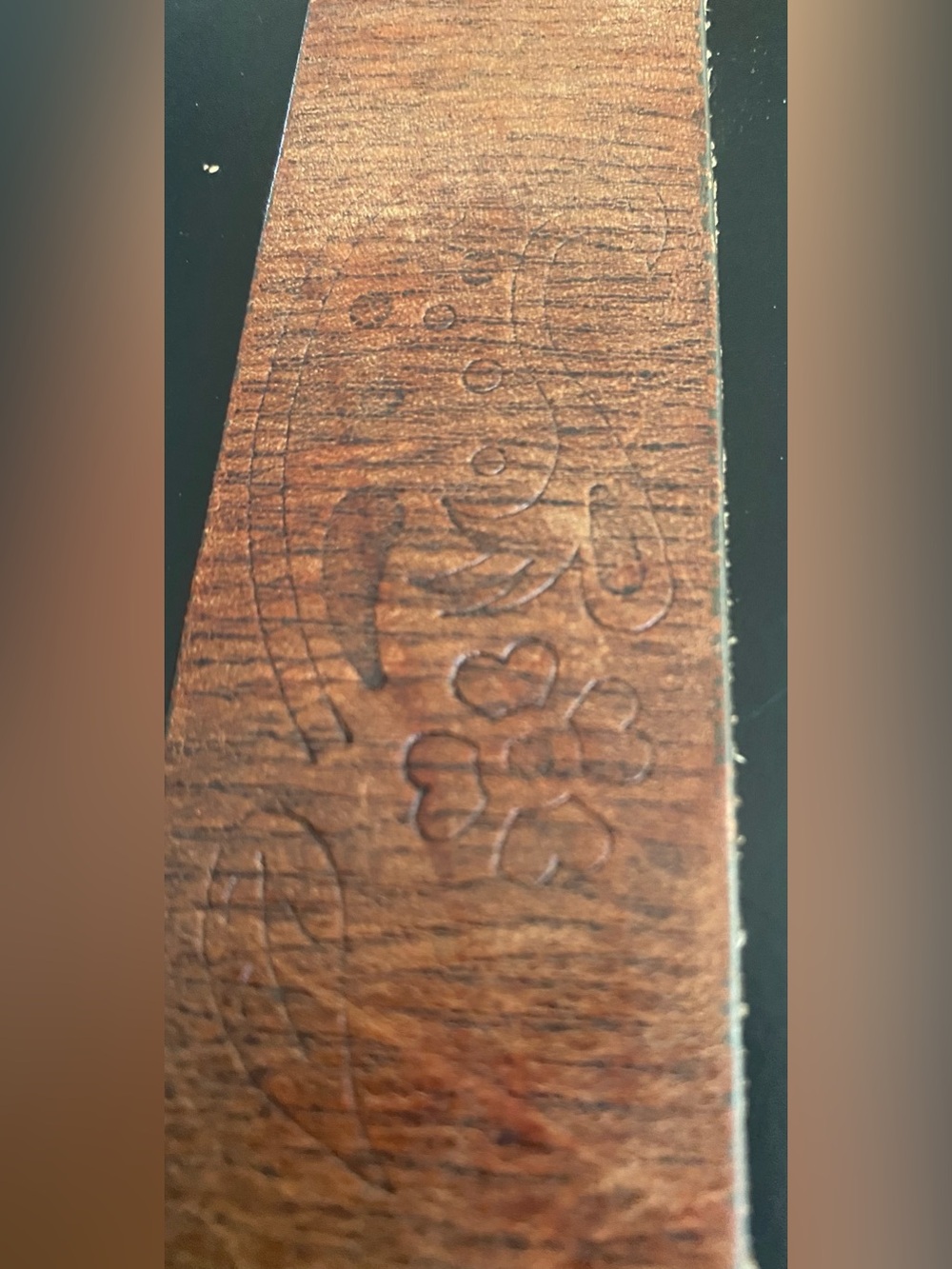 Vintage Genuine Leather Hand Tooled Brown Belt Made in Guatemala Floral Western